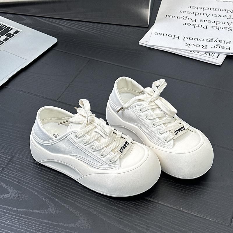 

Little white shoes women s spring and summer thick soles increase in height and low-top rice two wear casual shoes design cross straps 35 бежевый
