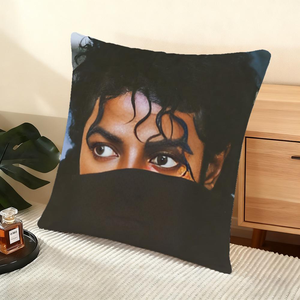 M-Michael J-Jackson Cushion Cover Soft Short Plush Pillow Cover Smooth Cozy Texture Aesthetic Cushion Case Home Decor
