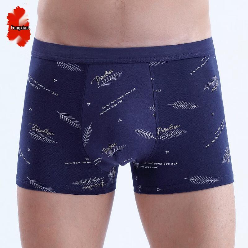 Fengxiao Men s Breathable Mid-waist 3D Print Boxer Briefs 2XL