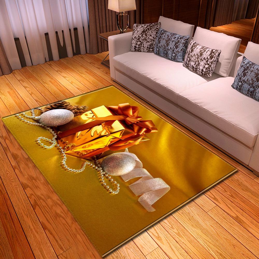 Merry Christmas Living Room Carpet New Year's Child Rug Xmas Bell Gift Floor Mat Kitchen Bedroom Area Rug Non-slip Doormat