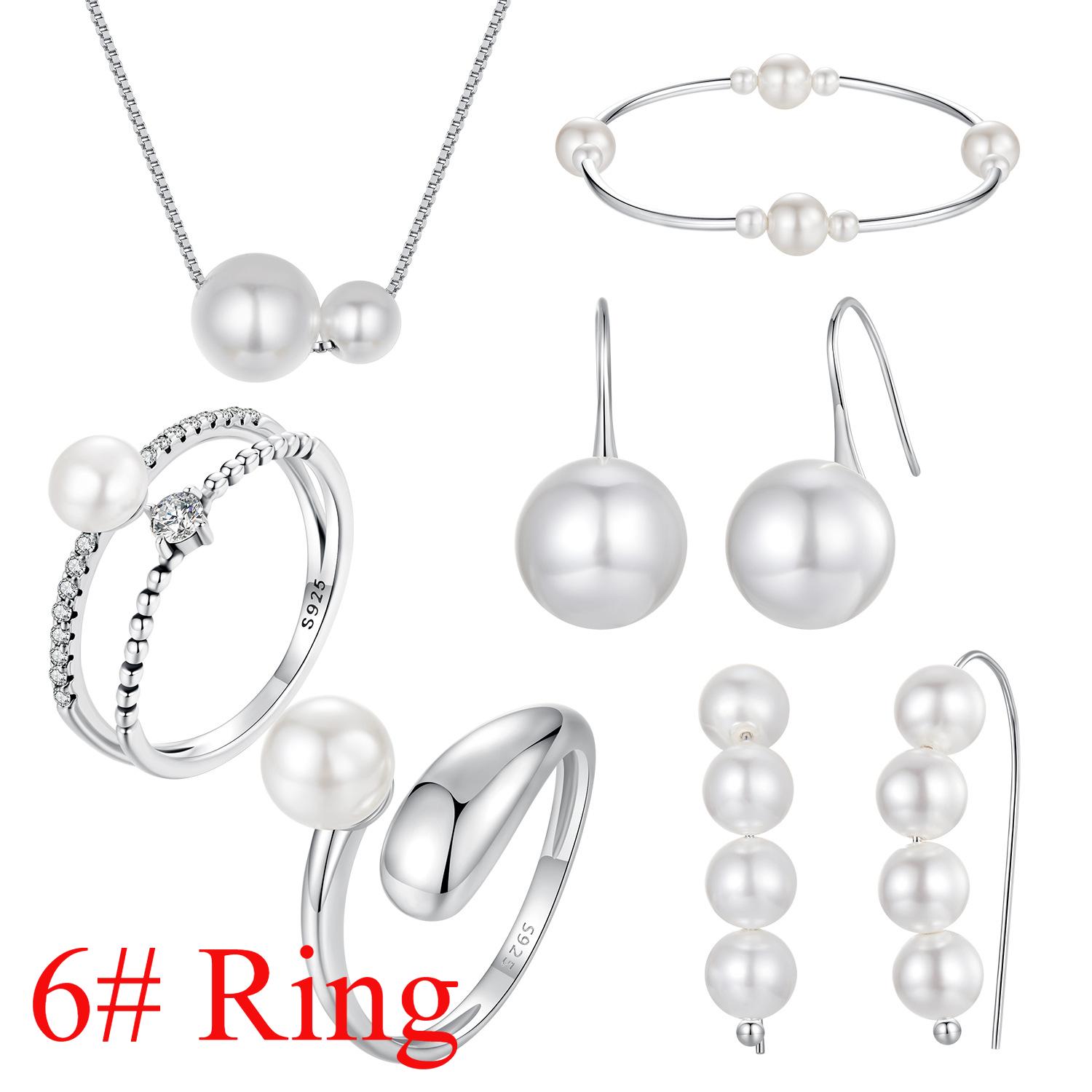 

Набор из серебра 925 пробы с жемчугом, темпераментный, универсальный, простой, французский темперамент, серьги с бусинами, прямые продажи 925 Silver