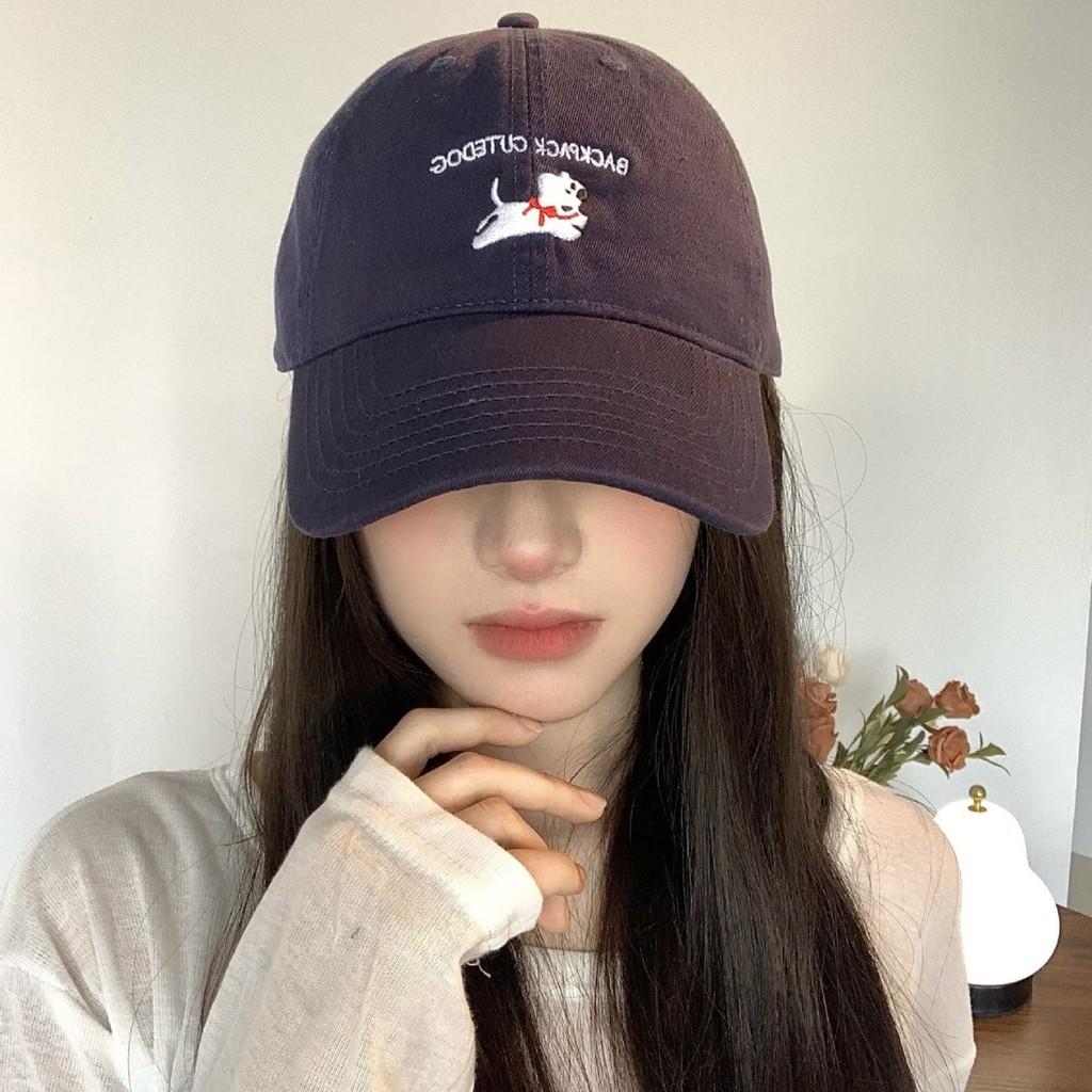 Unisex Casual Baseball Cap With Delightful Embroidered Dog Pattern For Spring