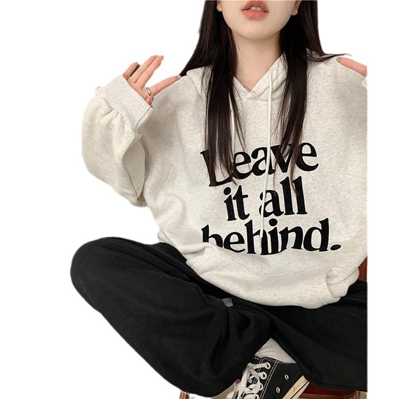 Dámská volná mikina s kapucí v korejském stylu na podzim a zimu