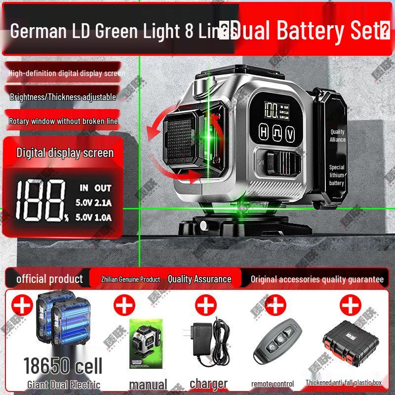 

2025 High-Precision 12-Line Green Laser Level: Automatic Self-Leveling with Infrared Precision