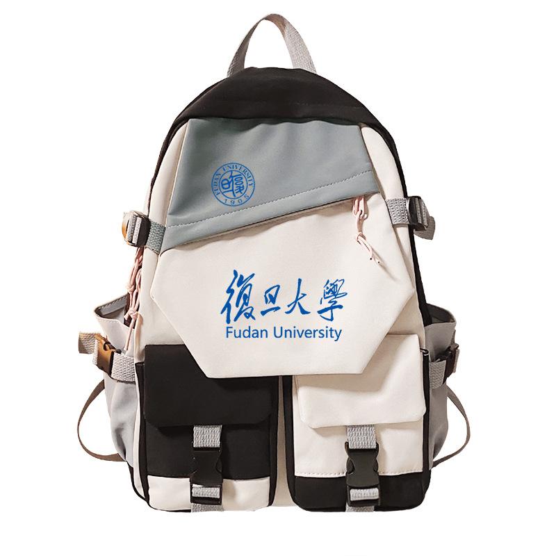Famous school badge creative printing trend backpack campus students men's and women's leisure bags large capacity