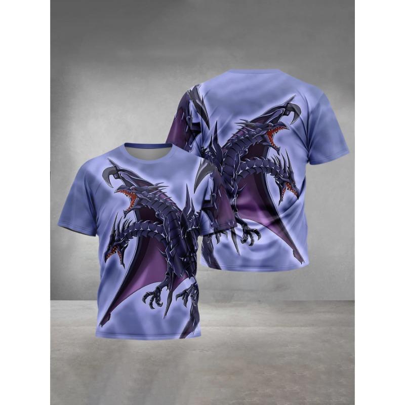 Monster Pattern 3D Printed Children's T-shirt, Boys' Fun Short Sleeved Top