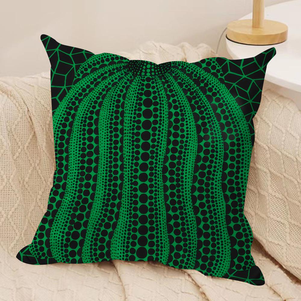 Yayoi Kusama Abstract ArtCushion Cover Soft Plush Fabric Double-Sided Printed Sofa Cushion Cover for All Seasons Home Decor Gift