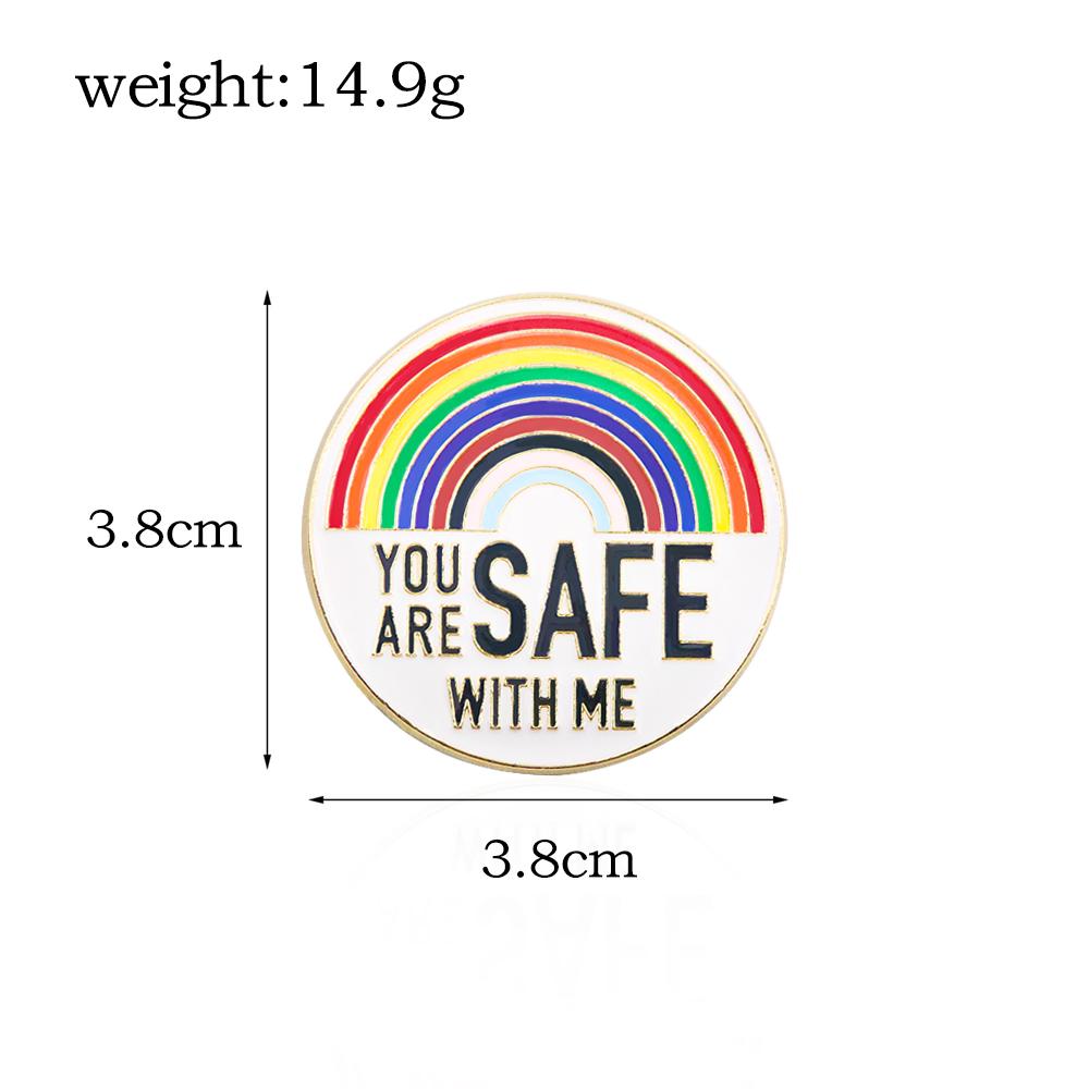 Sei al sicuro con me Spille Rotanti di Sicurezza Arcobaleno Pride Smalto Spille da Bavero Zaino Giacche Accessori Uomo Donna Coppia