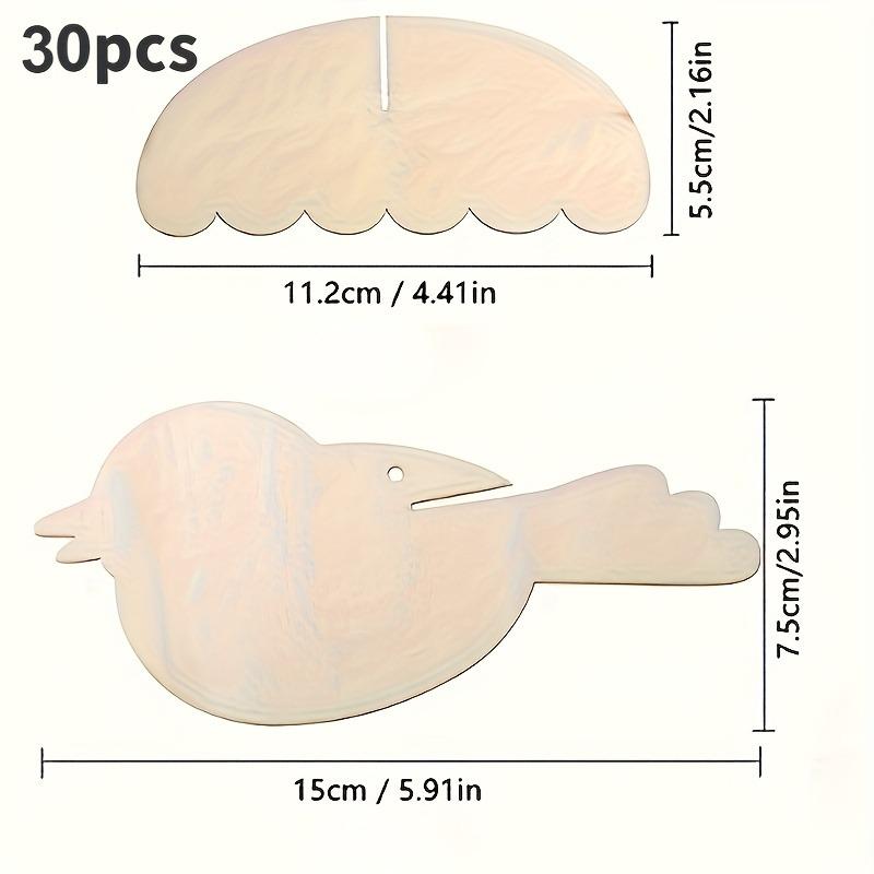 30 stuks doe-het-zelf ongeverfd houten vogel knutselset voor creatieve decoraties cadeaus verjaardagen feestdagen knutselsets hangende vogels decoratief