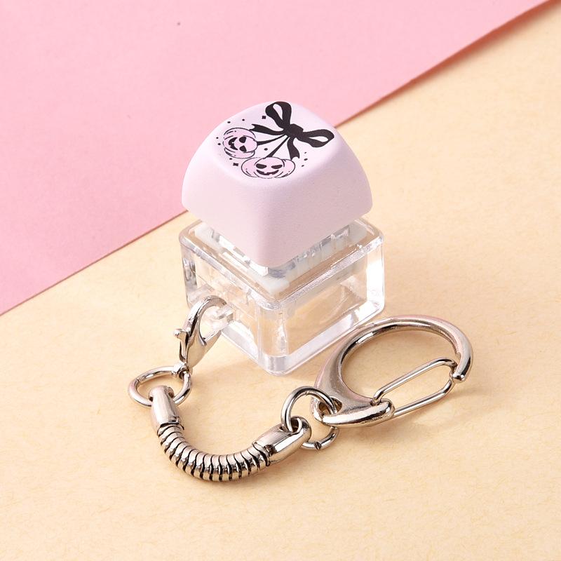 Halloween Mechanical Keycap Keychain, Portable Fidget Finger Toy Pressable Button for Office Travel Anxiety Relief Party Favor