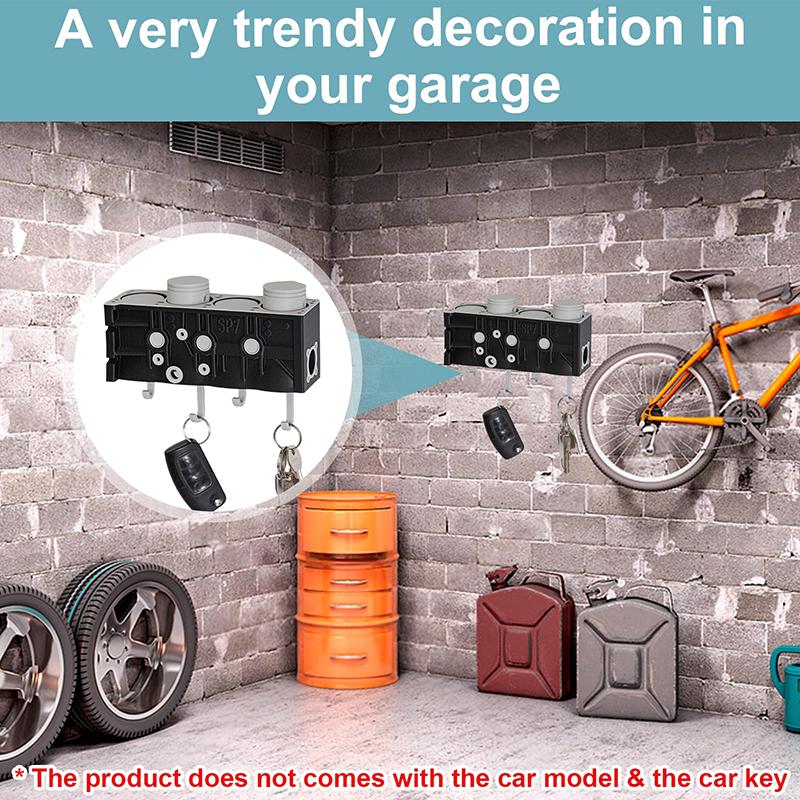 Key Holder For Wall Engine Block Key Holder With Moving Pistons Fun & Functional Automotive Decor For Car Enthusiasts Mechanics