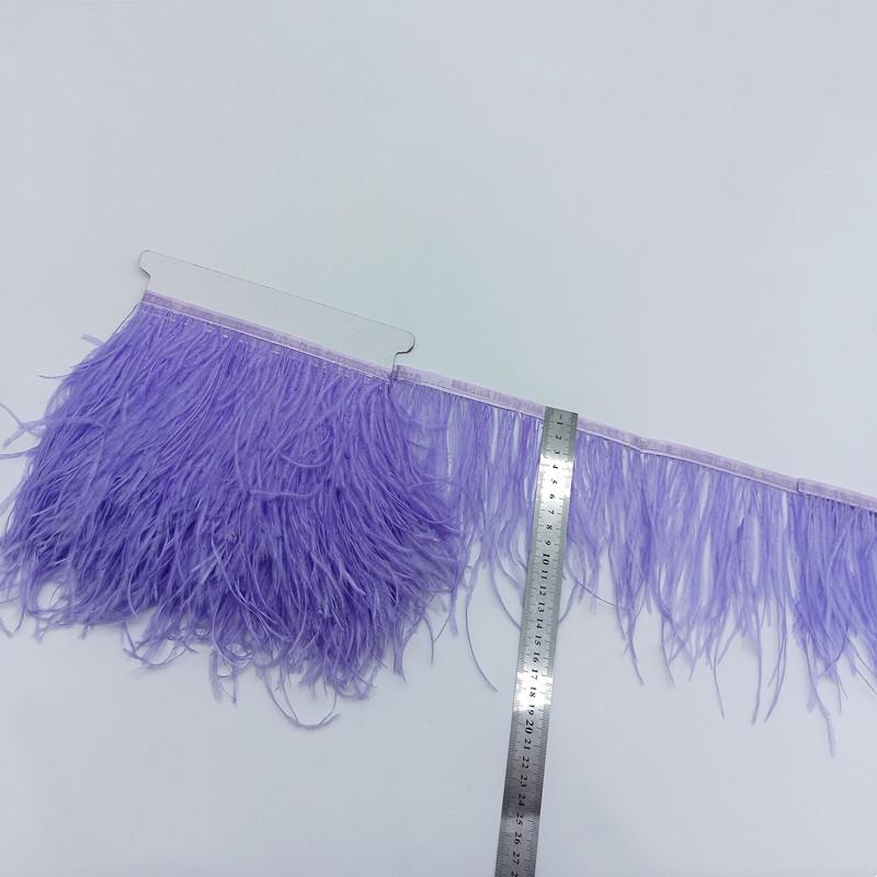 Feather1meter Dyed Colorful Ostrich Feathers Trim Ribbon for Dress Clothing Decoration Sewing Needlework Handicraft Accessories10-15cm