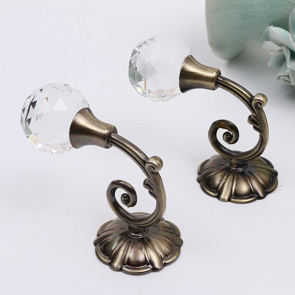 2Pcs Durable Ball End Polished Curtain Tieback Hook Expansion Plug Finish Modern Shaped Metal Wall Mounted