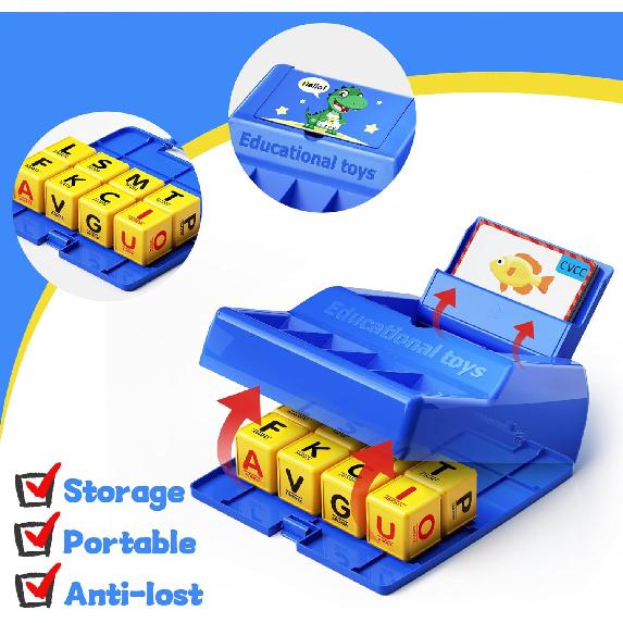 Montessori Matching Letter Game for Kids Ages 3-8 | Educational Learning Spelling Toys with Storage Function | Christmas Birthday Gifts for 3 4 5 6