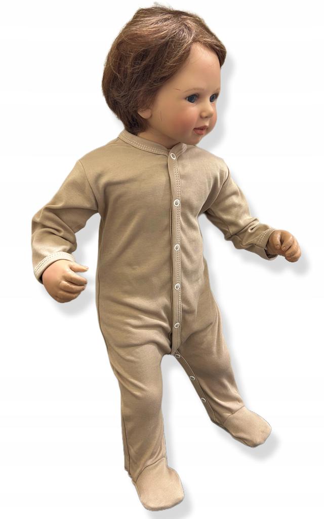 Romper Full Zipper 56 Pajamas for Newborns Smooth Beige