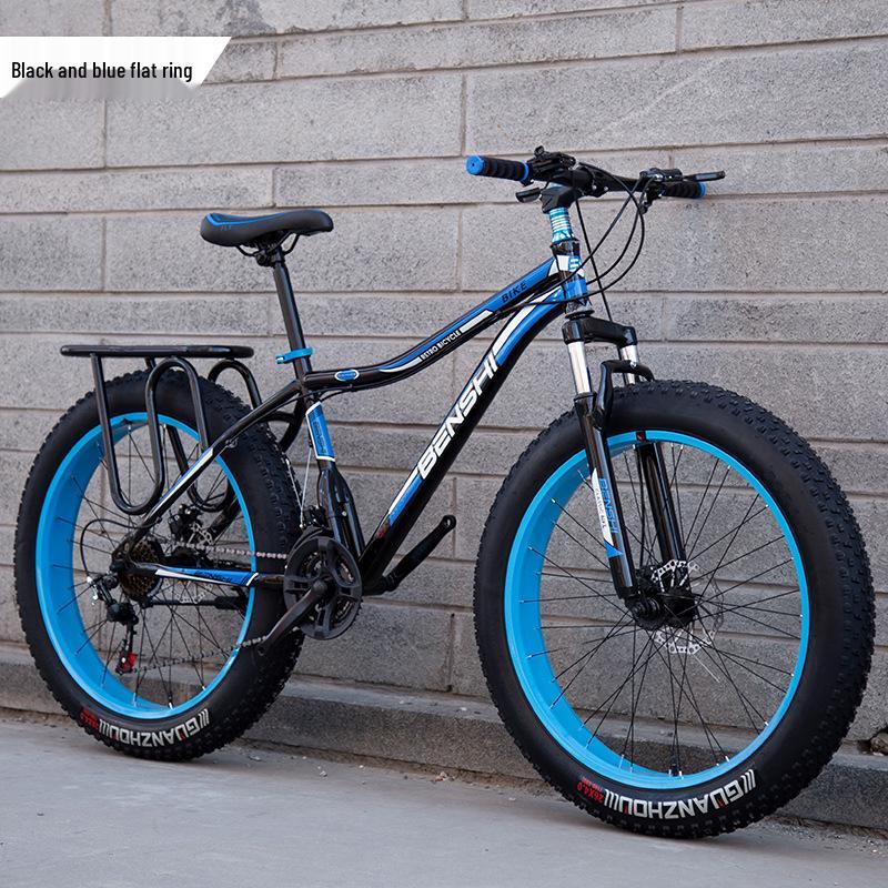 Men's Off-Road Fat Tire Snow & Mountain Bike - Variable Speed, Shock Absorbing, Wide Tires for Beach and Trail