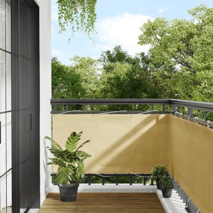 VidaXL Écran de Balcon, Brise-vue de Jardin, Écran de Protection, Écran d'Intimité Terrasse Extérieur, Sable 75x300 cm 100% 4000021