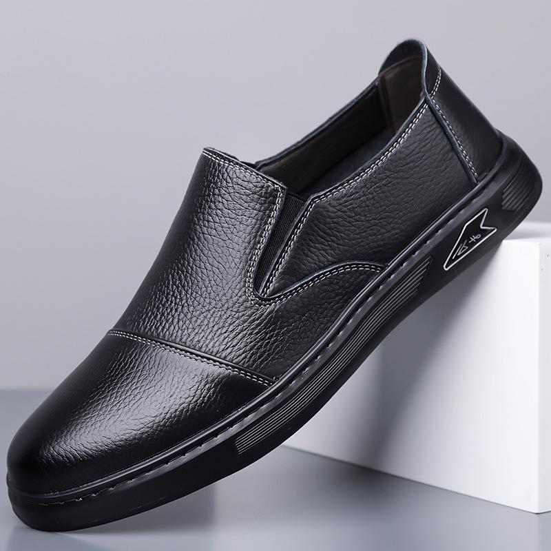 Leather shoes men's spring leather business dress small leather shoes foreign trade casual soft leather soft sole British loafers