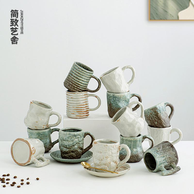 The Tea Room Coffee Dual-purpose Cup Is A Simple and Modern Japanese-style Rough Earthenware Hand-brewing Utensware
