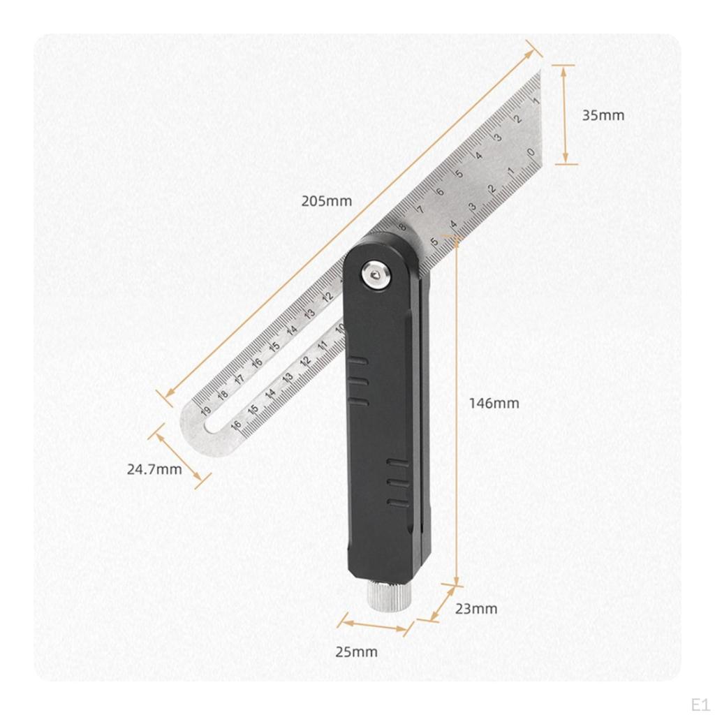 Adjustable Angle Ruler Double-Sided Measuring 2-in-1 for Woodworkers