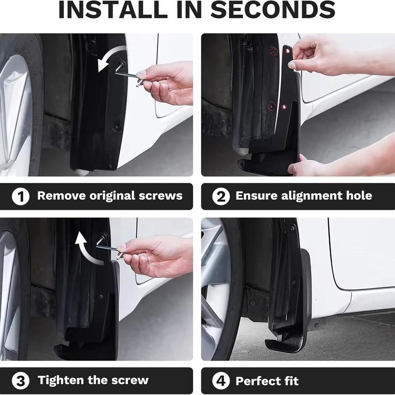 Front and Rear Dedicated TPE Mudguard For Tesla Model Y Juniper 2025 2026 Mud Flaps Mudflap Guards Front Wheel Fender MudGuard