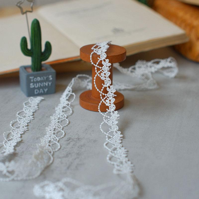 Цветная полиэфирная кружевная тесьма с цветочным узором, 2 см, для DIY аксессуаров к одежде