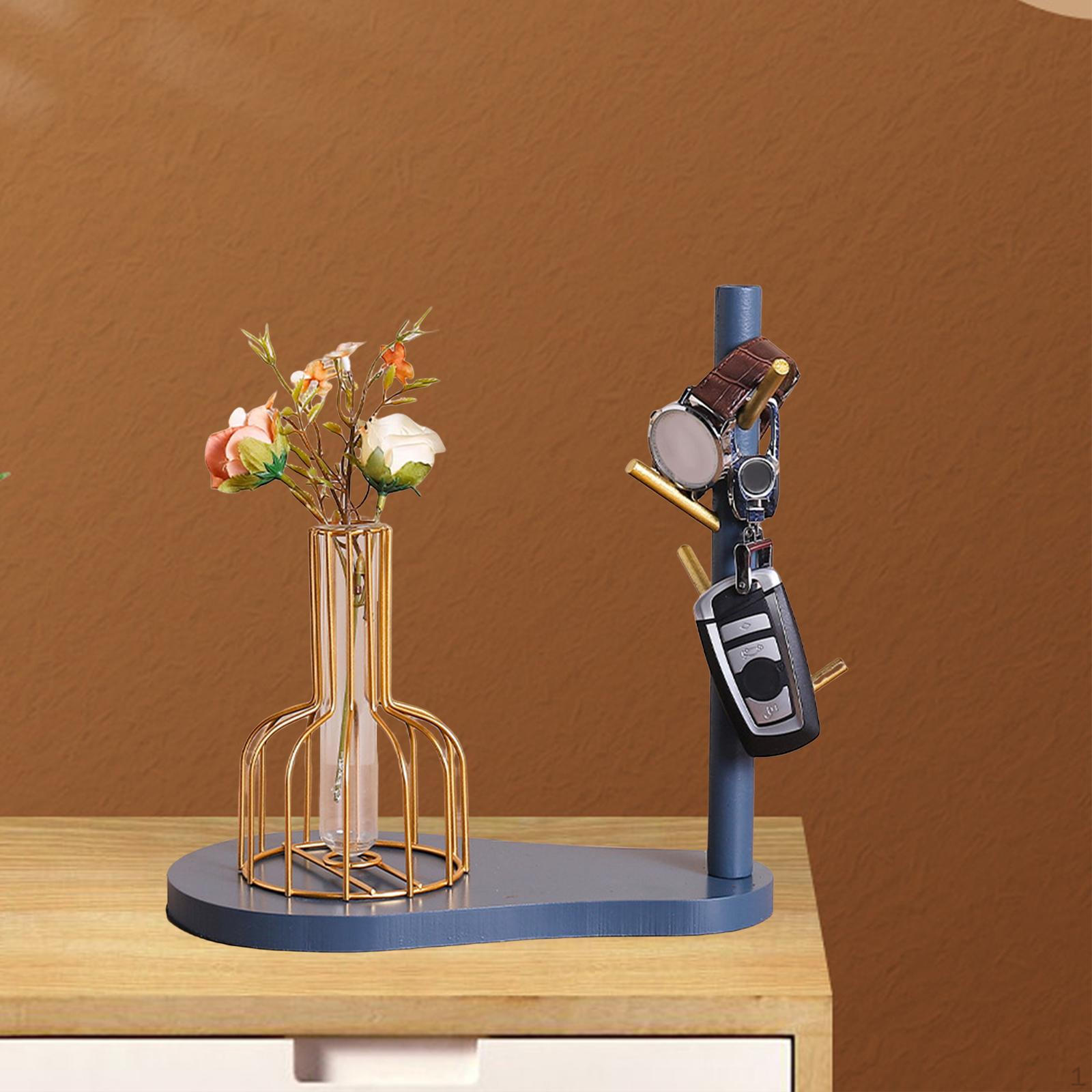 Jewelry Hanging Organizer Keys Storage Tray for Home Desk Entry Porch Decor Blue Oval