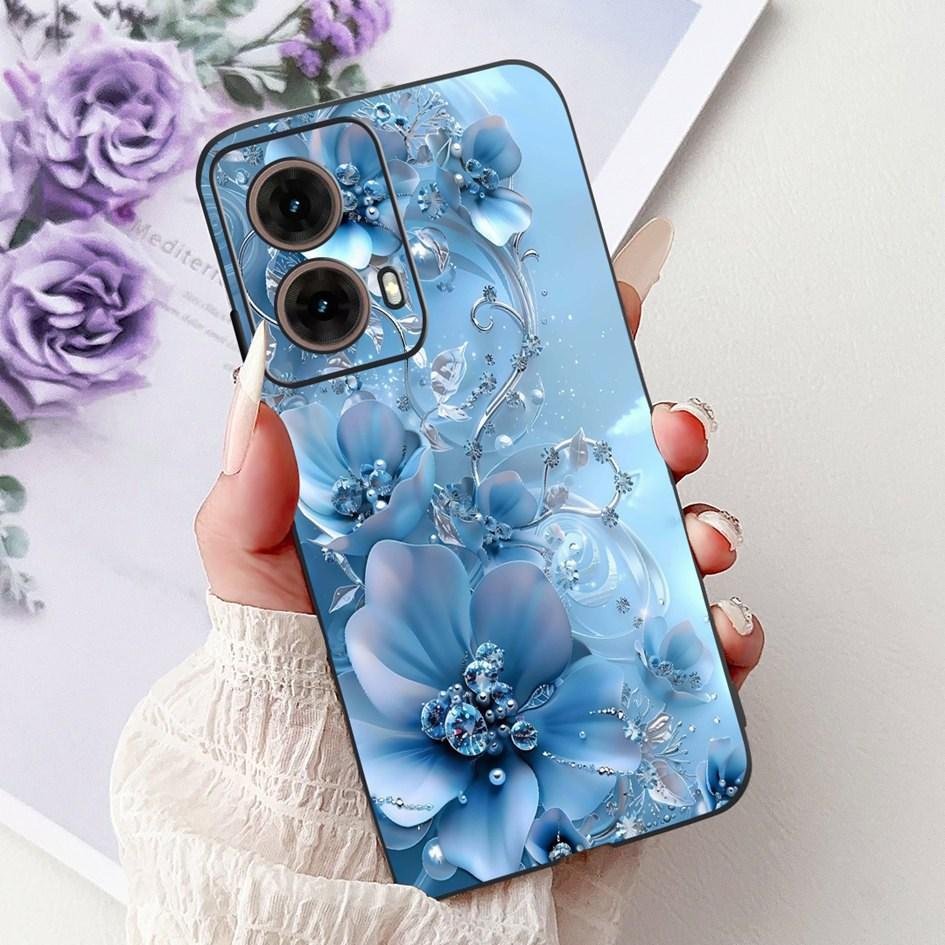 Case For Motorola Moto G35 Cover XT2433-5 Popular Flower Painted Soft Silicone Shockproof Coque For Moto G55 G75 G85 5G TPU Capa