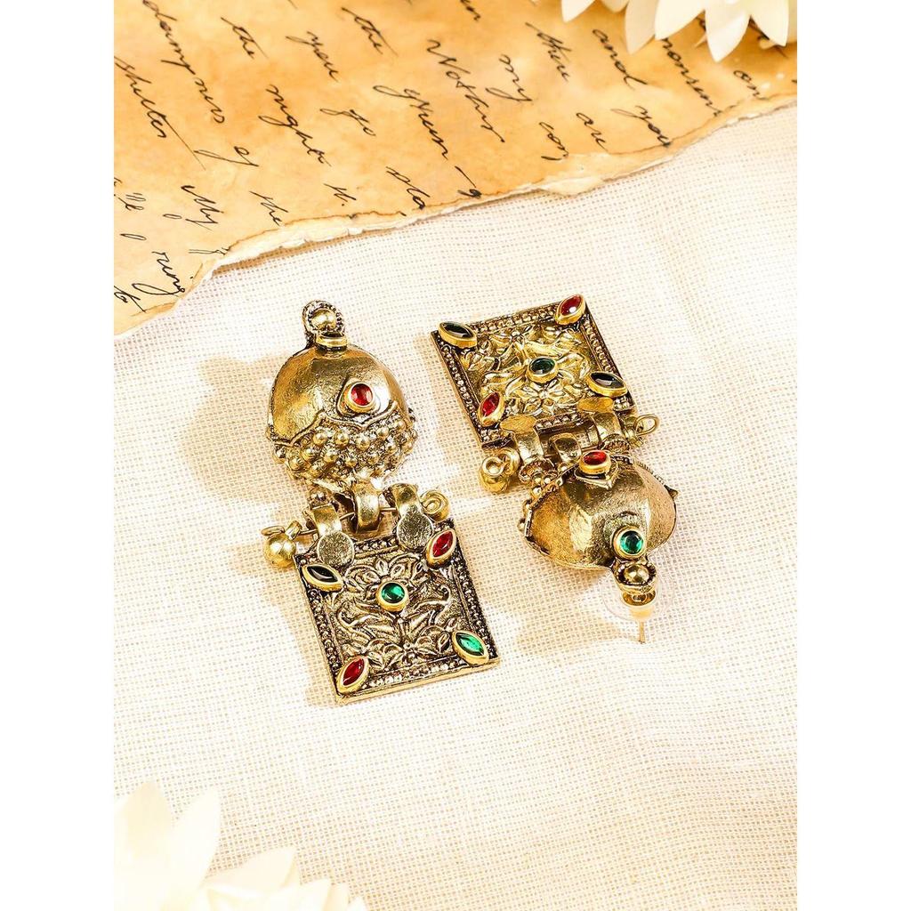 Oxidised  Handcrafted Stone Studded Necklace Set For Women and Girls – Perfect for Weddings and Special Occasions