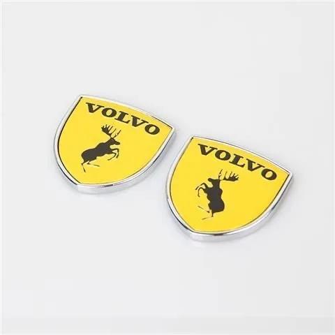 2PCS 3D Logo Elk Badge Shield Car Body Tail Logo Badge or for Volvo XC90xc70x60 40V50V60S50S70S9Elk Car Stickers Deer Shield