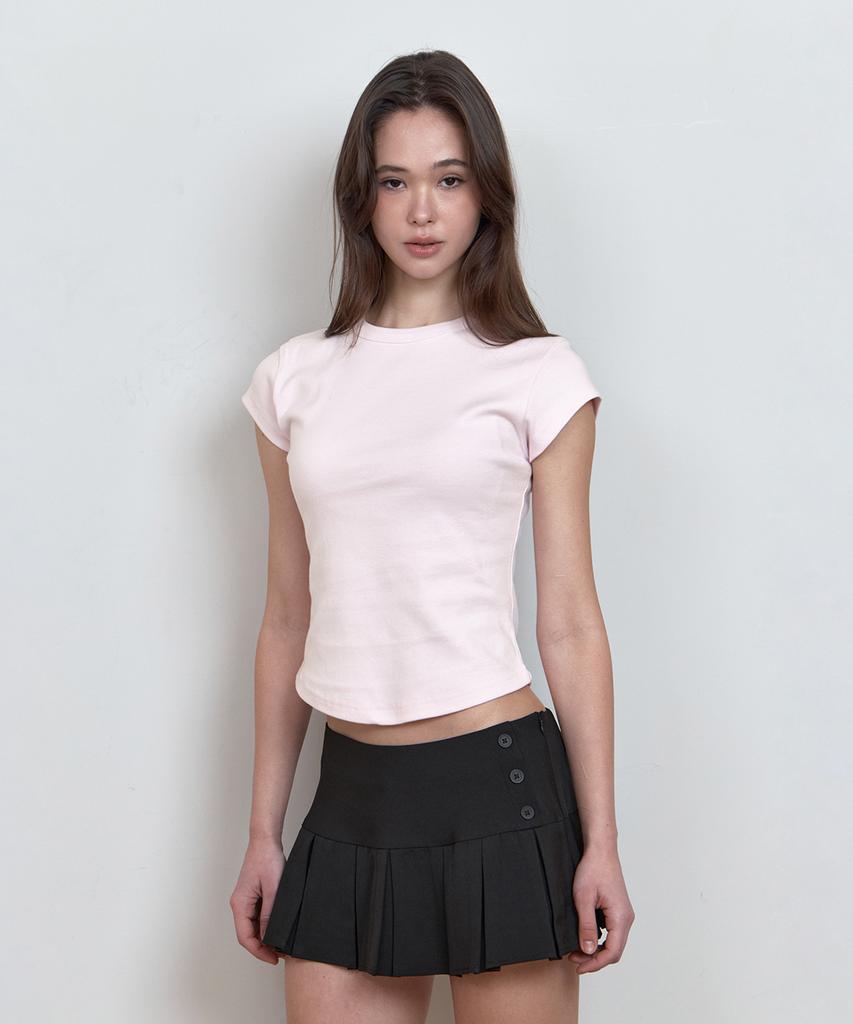 Kyuliti C 90S Line Basic T-Shirt_Light Pink