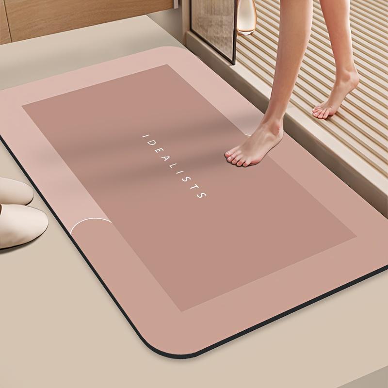 

Утолщенный впитывающий коврик для ванной комнаты, простой коврик для двери, устойчивый к грязи, коврик для кухни, быстросохнущий коврик для ног, нескользящий коврик для входа 40x60cm розовый