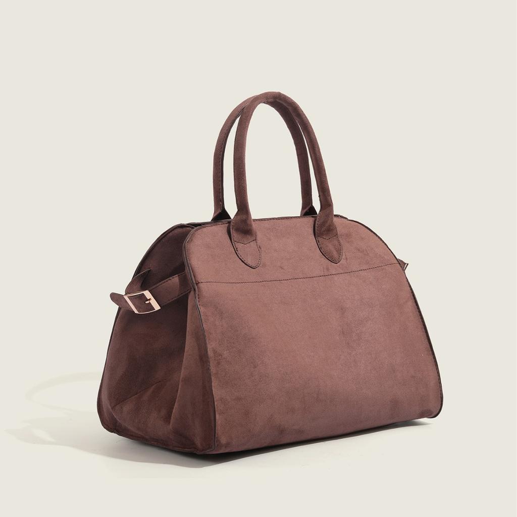Niche New Matte Textured Handbag Autumn and Winter High-end Retro Suede Work Commuting Tote Bag for Women