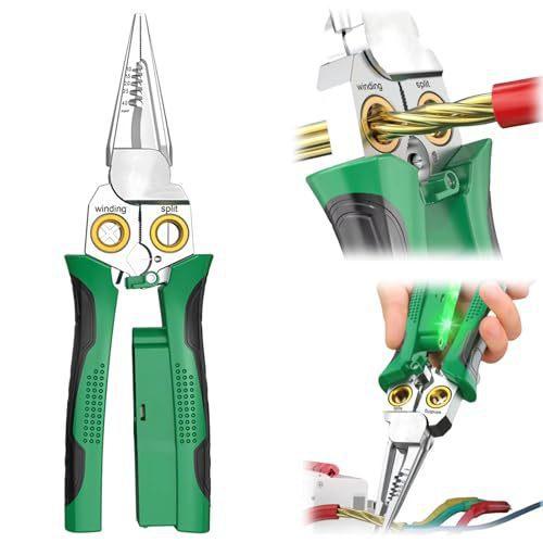 2025 new 8 in 1 Wire Stripper with Voltage Tester, Pinzas De Electricidad, Multi-function Electric Wire Stripping Tool for Cutting and Pulling Pliers,
