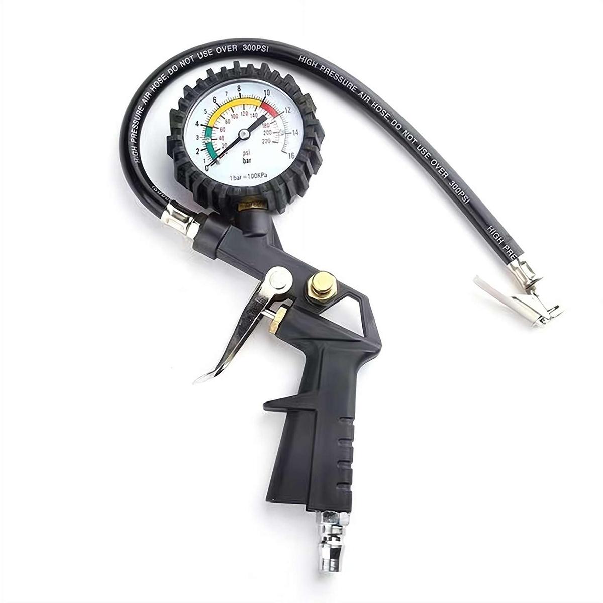 

220PSI Air Tyre Pressure Inflator Gauge Valved Compressor Car Tools Garage Tool Accessories For Mechanical Workshop Tyres Chuck