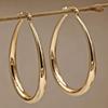 Golden-Tone Simple Color Hoop Earrings for Women - Bohemian Vintage Style Smooth Minimalist Design, Everyday Jewelry Gift Versatile Accessories
