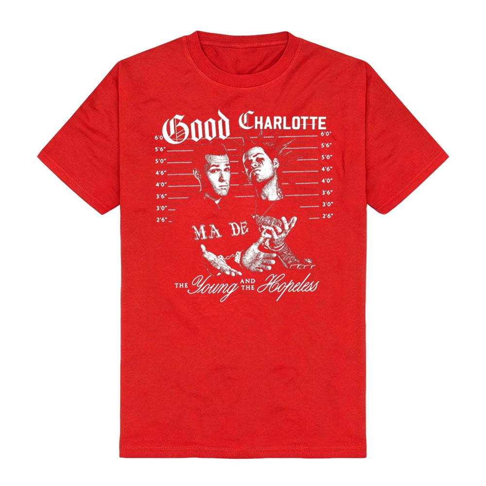 Good Charlotte Classic Band Photo Tee Vintage Rock Y2K Pop-Punk Vibe Dark Streetwear Comfortable Pure Cotton Short Sleeve Unisex