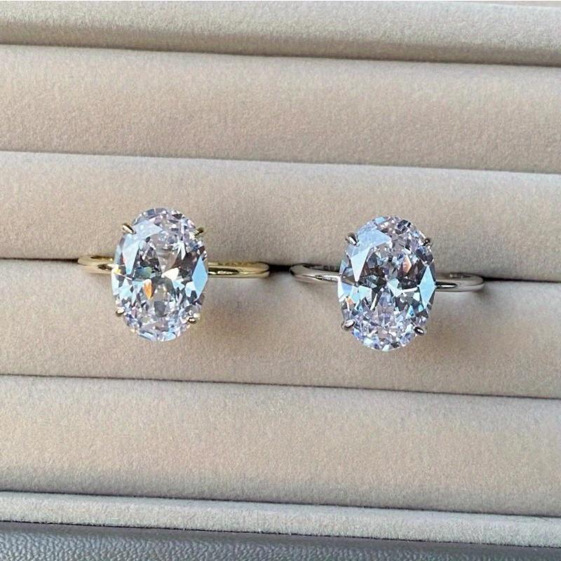 1Pc Fashionable Inlaid Synthetic Zircon Ring, Simple Style