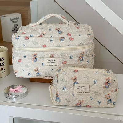 Cute Cartoon Animal Women Cosmetic Bag Large Capacity Tote Quilted Pouch Bag Travel Organizer Makeup Storage Handbag For Gift