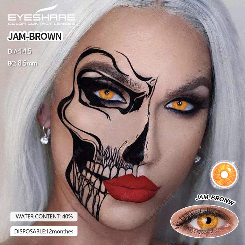 Eyeshare 2 stücke Geist Gelb Auge Farbige Kontaktlinsen Vampire Für Halloween Jährliche Cosplay Kontaktlinsen