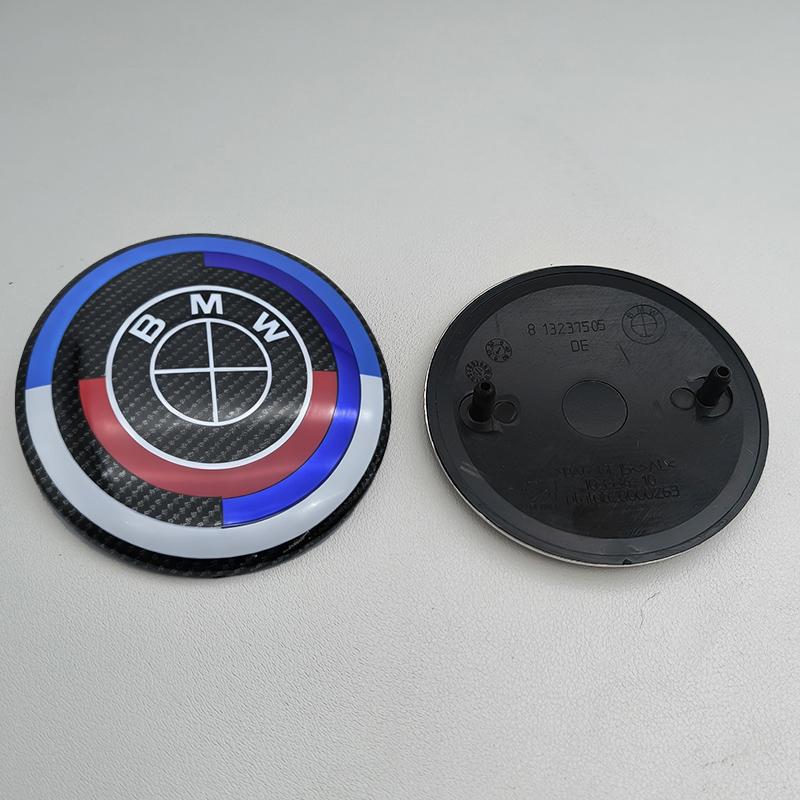 OSTB7 3d 82mm 74mm Car Front Hood Badge Bonnet Logo Rear Trunk Emblem For BMW E46 E39 E90 E36 E60 E30 E87 M2 M3 M4 M5 50th Anniversary