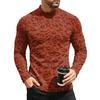 Men's Leopard Print Thermal Base Layer Shirt Long Sleeve Neck Undershirt Top for Fall and Winter