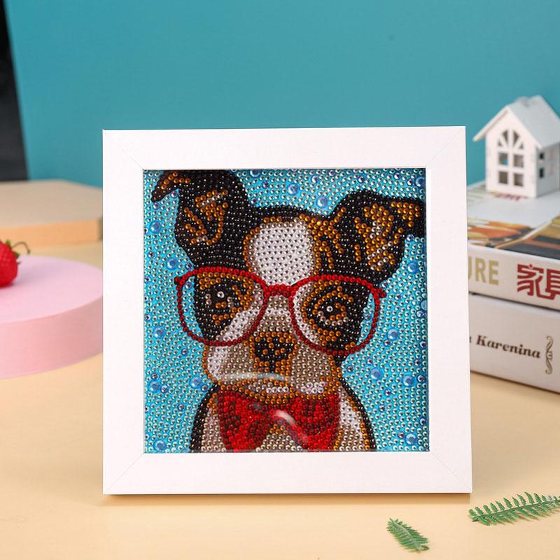New Diy Diamond Painting Solid Wood Photo Frame Boxed Diamond Sticker Owl Cartoon Hand-Pasted Diamond Painting