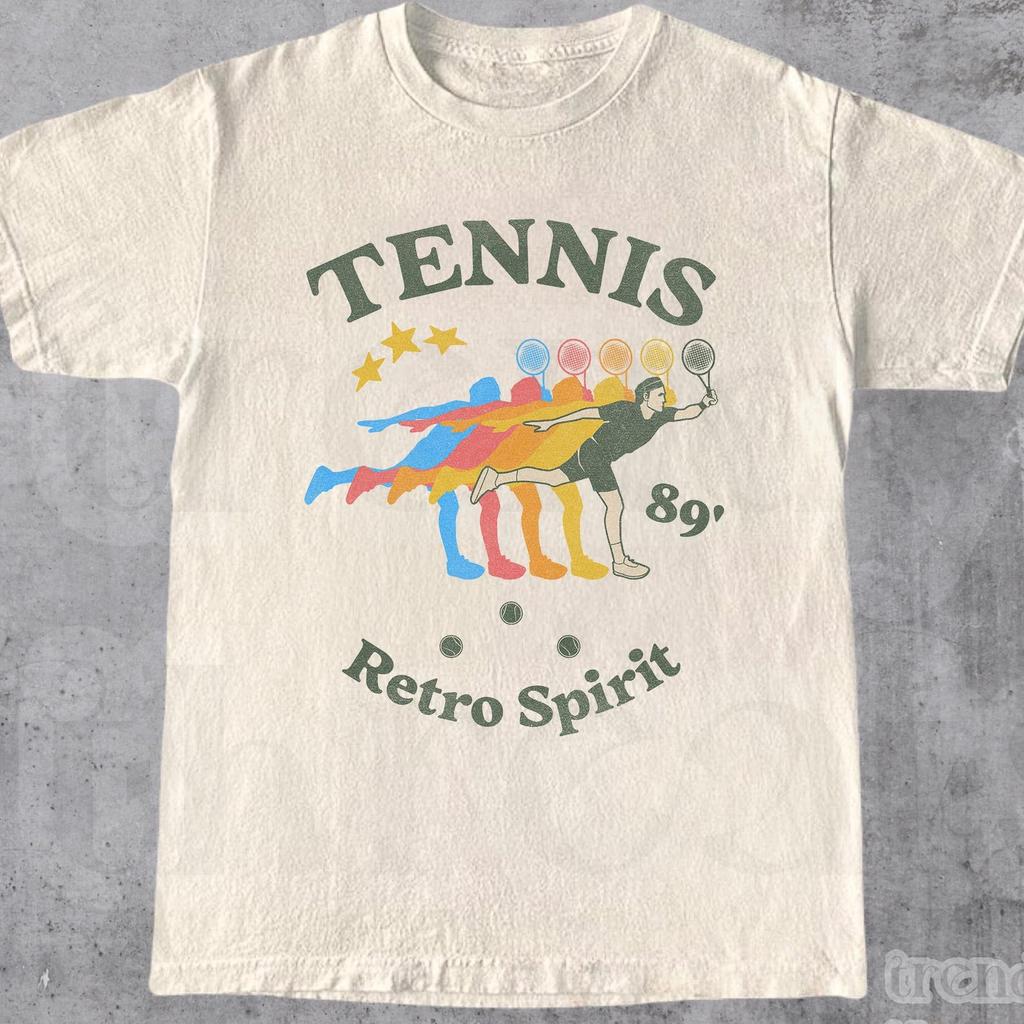 Maglietta da Tennis, Maglietta Grafica Tennis Retro Spirit 89', Maglietta Cool da Tempo Libero per Giocatore di Tennis, Top da Club di Tennis, Regalo Unisex per Amante del Tennis