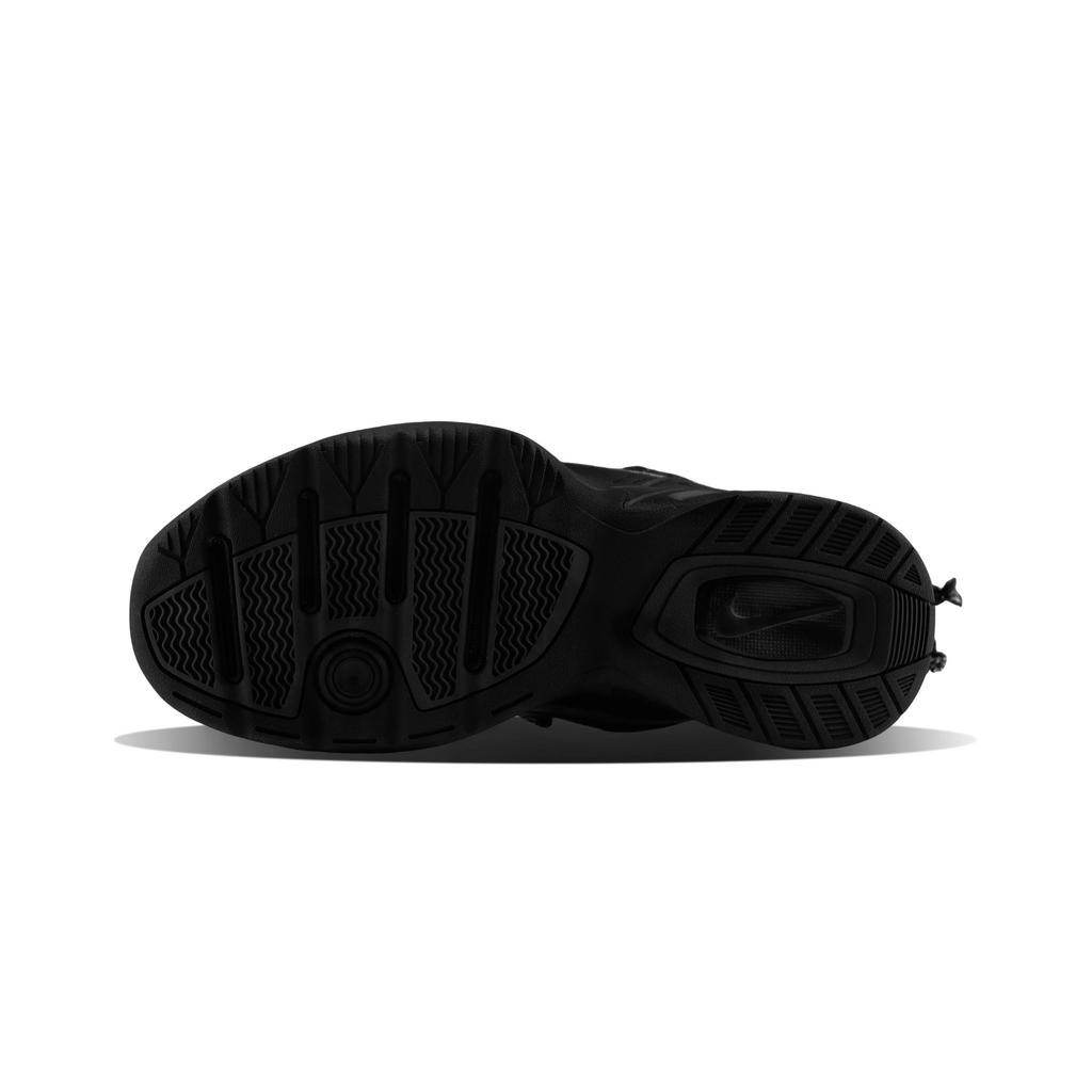 Nike Air Monarch 4 Slip Resistant, Abrasion Resistant, Lightweight Low Top Chunky Sneakers Unisex Black Silver 415445-001(Team129-)
