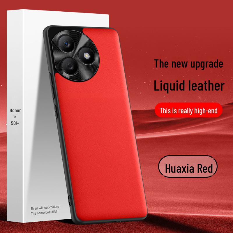Protective Liquid Leather Case for Honor X50i+ with Anti-fall & Anti-fouling Properties. One-piece Design for Easy Shipping.