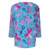 Women's Fashion Casual Seven Split Sleeve Printed Loose Round Neck Top