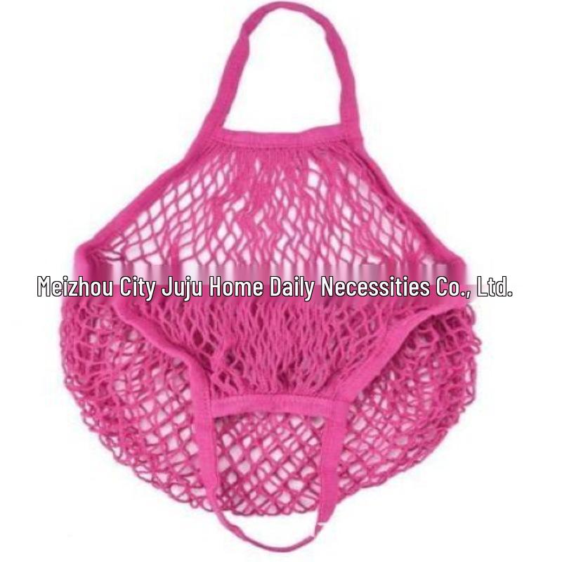 Foldable Pure Cotton Mesh Shopping Bag - Portable Handheld Fruit & Vegetable Storage