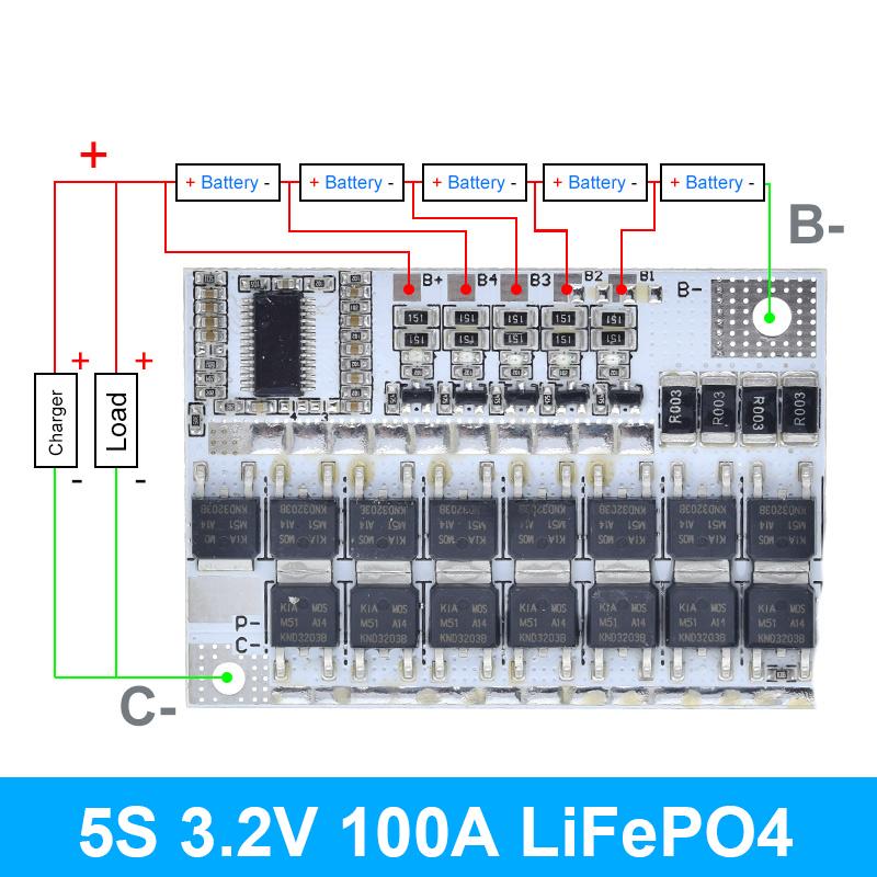 3s/4s/5s BMS 12V 16.8V 21V 100A Li-Ionen LMO Ternäres Lithium-Akku-Schutzschaltungsplatine Li-Polymer Ausgleichsladungsmodul