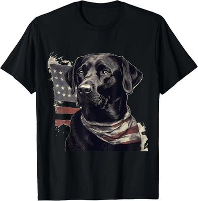 Amerikanische USA Flagge Laborbesitzer Schwarzer Labrador Retriever Geschenk Unisex T-Shirt